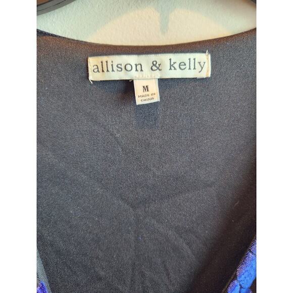 Allison & Kelly Blue tiered velvet burnout dress sz M floral witchy fairy goth - Picture 7 of 12